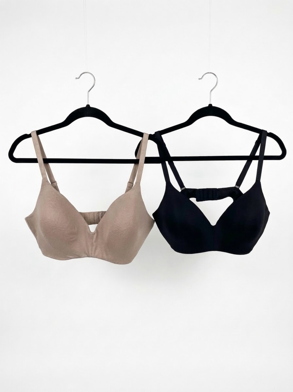 Calvin Klein Wireless Lightly Lined T-Shirt Bra Bundle Black Nude XL Minimalist
